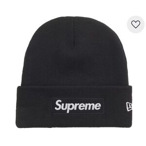 Supreme New Era Box Logo Beanie Black Knit‎ Hat OS New With Tags